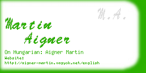 martin aigner business card